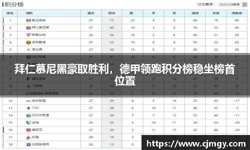 拜仁慕尼黑豪取胜利，德甲领跑积分榜稳坐榜首位置