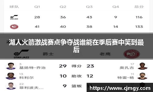 湖人火箭激战赛点争夺战谁能在季后赛中笑到最后