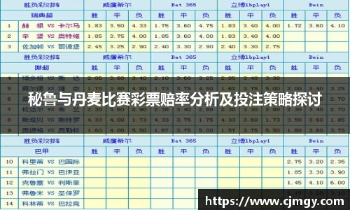 秘鲁与丹麦比赛彩票赔率分析及投注策略探讨